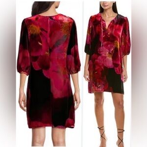 NWT Johnny Was Red and Black Floral Dress